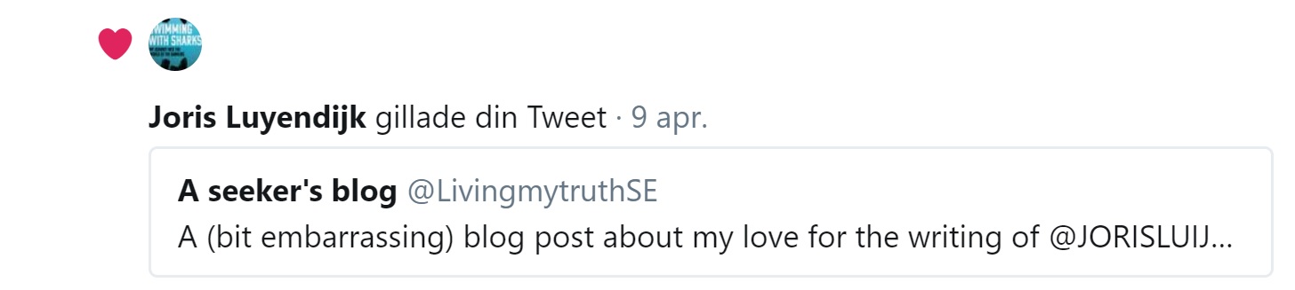 Tweet Joris Luyendijk